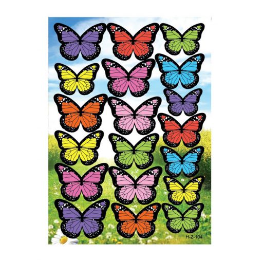 Dekorationsfjärilar 3D - 19 stycken på ark - Set 1