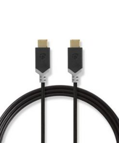 USB-kabel | USB 3.2 Gen 2 | USB Type-C™ Hane | USB Type-C™ Hane | 10 Gbps | 100 W | Guldplaterad | 1.00 m | Rund | PVC | Antracit | Kartong med fönster