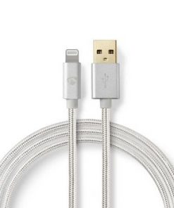 USB-kabel | USB 2.0 | Apple Lightning, 8-stifts | USB-A Hane | 480 Mbps | 12 W | Guldplaterad | 1.00 m | Rund | Flätad / Nylon | Aluminium | Kartong med täckt fönster