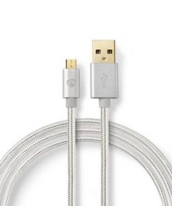 USB-kabel | USB 2.0 | USB Type-C™ Hane | USB Micro-B Hane | 480 Mbps | 10 W | Guldplaterad | 1.00 m | Rund | Flätad / Nylon | Aluminium | Kartong med täckt fönster