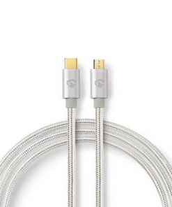 USB-kabel | USB 2.0 | USB Type-C™ Hane | USB Micro-B Hane | 480 Mbps | 10 W | Guldplaterad | 3.00 m | Rund | Flätad / Nylon | Aluminium | Kartong med täckt fönster