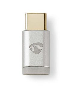 USB-adapter | USB 2.0 | USB Type-C™ Hane | USB Micro-B Hona | Guldplaterad | Silver | Kartong med täckt fönster