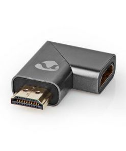 HDMI™ Adapter | HDMI Hane / HDMI™ Kontakt | HDMI Hona / HDMI™ Utgång | Guldplaterad | Vinklat höger | Aluminium | Metall | 1 st. | Kartong med täckt fönster